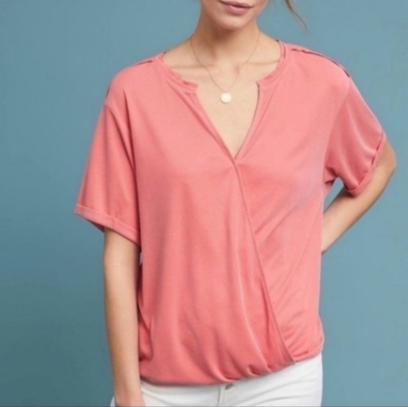 Anthropologie Tops - ANTHROPOLOGIE Saturday Sunday Ribbed Wrap Top Sz M